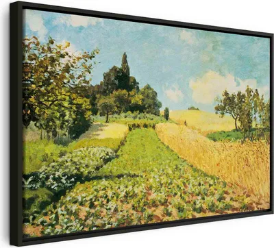 Produktbild von Italienischer Leinwand Leinwandbild - Wheat field (Alfred Sisley) 60x40 cm Reproduktionen l-F-15031-b-a