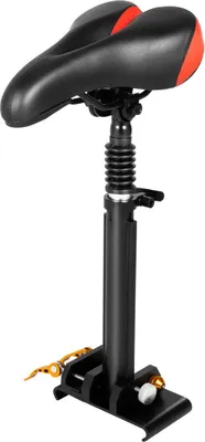 Produktbild von E-Scooter Sattel - Höhenverstellbar - 45–65 cm - Polyurethan+ Aluminium - Sattel 26×16 cm - Für Deck 14–15,2×8,5 cm, 1,5 cm - Schwarz/Rot
