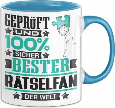 Produktbild von Rätselfan Geschenk Lustiger Spruch für Rätselfan Geschenkidee Bester Rätselfan Der Welt (Blau)