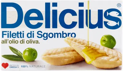 Produktbild von Makrelenfilets in Olivenöl Filetti di sgombro olio di oliva 125g - Delicius