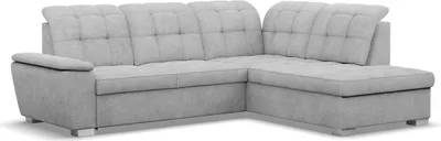 Produktbild von Ecksofa BARON Medium - Version, 255 x 200 x 105, RECHTS - mit Schlaffunktion,Farben Hellgrau, Zusatzfunktionen: Schlaffunktion (Delfin),