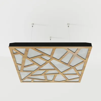 Produktbild von 4er-Set Akustik-Deckenpaneele SKYROSS Samt 50x50x5 cm, Eiche/Weiß