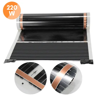 Zdjęcie produktu dla Folia grzewcza TolleTour 220W/m², ogrzewanie podłogowe, promieniście działające ogrzewanie elektryczne, wymiary pojedynczych elementów: długość 2,0 m, szerokość 0,5 m (10 m²)