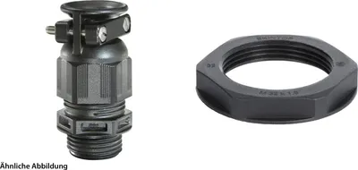 Produktbild von WISKA Verschraubung mit externer Zugentlastung und Gegenmutter M32x1,5 lang Polyamid (PA) Gewindelänge 15,0mm - 1 Stück