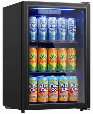 Produktbild von HOMCOM Getränkekühlschrank 70 Dosen 70L mit Doppelglas-Tür, verstellbar Regal