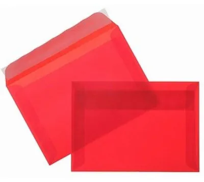 Produktbild von Briefumschläge Offset transparent C6 100g/qm HK VE=100 Stück intensivrot