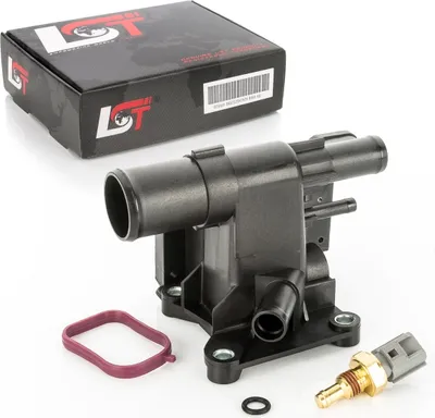 Produktbild von Kühlwasserflansch + Temperatursensor für MAZDA 3 III BK 5 V CR19 6 VI GG 1.8 2.0