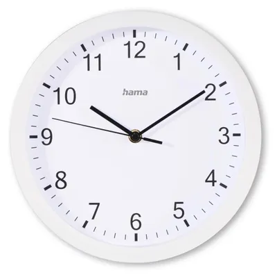 Zdjęcie produktu dla Hama Elba, Ściana, Zegar kwarcowy, Okrągły, Biały, Plastik, Szkło