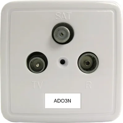 Produktbild von Televes Stichleitungsdose 3-fach ADO3N m.AP-Rahmen+Platte reinweiß 522001