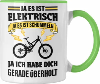 Produktbild von Trendation - Elektrofahrrad E-Bike Tasse mit Spruch Geschenk Ebike Lustige Geschenke Kaffeetasse (Grün)