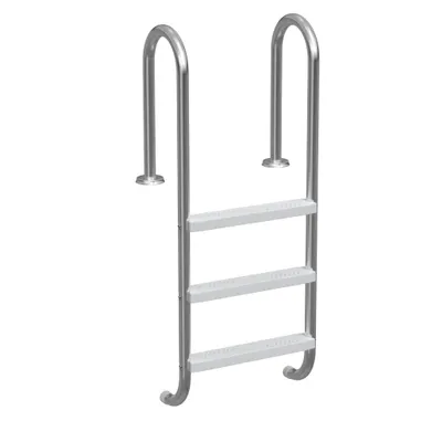 Obrázok produktu pre Nerezový rebrík do bazéna XMTECH s 3 stupňami 132 cm - strieborný | s protišmykovou ochranou | rebrík do bazéna a bazénov | vstup do bazéna, inštalačný rebrík, bezpečnostný rebrík