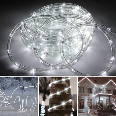 Produktbild von TolleTour LED Lichtschlauch Komplett Set mit Zubehör Lichterkette Beleuchtung Kaltweiß 50 Meter LED für Drinnen/Draußen Weihnachten Beleuchtung Dekoration Lichterschlauch