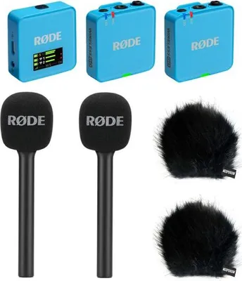 Immagine prodotto di Rode Microfono senza fili GO Gen 3 Blu Set per interviste 2 BK