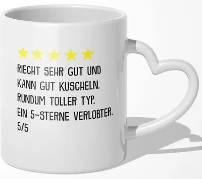 Produktbild von 22Feels Verlobter Geschenk Männer Tasse Verlobung Bekannt Geben Für Ihn Verlobungsgeschenk Heiraten Kaffeetasse Valentinstag Geburtstag Weihnachten (Herzhenkel Weiss)