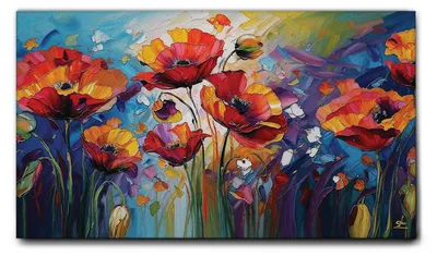 Immagine prodotto di Giallobus - 61 - Papaveri - Giallobus - 140L x 80l cm - Quadro - Tela Canvas Telaio Standard
