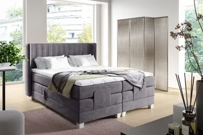 Produktbild von Boxspringbett Elektrisch Bett MAGNUS 160x200cm in Stoff Salvador Grafit
