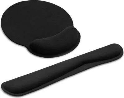 Produktbild von Mauspad, Ergonomische Mauspads für PC, Handballenauflage Mouse Tastatur Handgelenkstütze Set, Schwarz