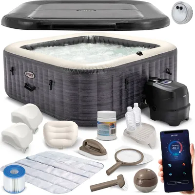Image de Spa gonflable avec hydromassage 6 places INTEX 28452 Hydromassage 28452NP LED APPLICATION