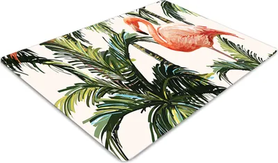 Obrázok produktu pre Podlahová ochranná podložka - Ochranná podložka pod stoličku - Podlahová podložka - 100x70 cm - Plameniaky