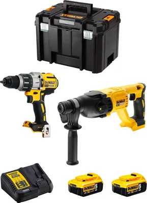 Immagine prodotto di DeWALT Kit DWK222 (DCD996 + DCH133 + 2 x 5,0 Ah + DCB115 + TSTAK VI)