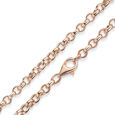 Produktbild von MATERIA Erbskette Rosegold Halskette Damen 4mm - 925 Sterling Silber Kette oval vergoldet 40-70cm K60