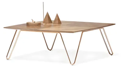 Immagine prodotto di Elegante tavolino da caffè in legno e metallo in marrone per il moderno