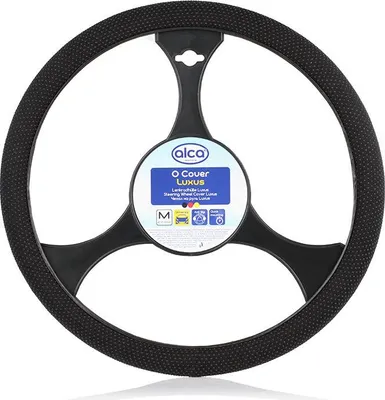 Produktbild von alca® Auto Lenkradhülle Luxus 37-39 cm Lenkradschoner schwarz weiches Textildesign mit genoppter Fläche Universal griffsicher rutschfest bequem