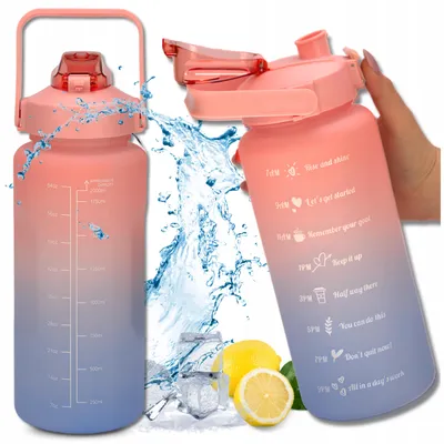 Produktbild von Tressari Motivationsflasche 2000ml Sportflasche BPA Frei Pink