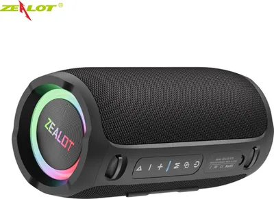 Produktbild von ZEALOT tragbarer kabelloser Lautsprecher, BT 5.3, 50 W Leistung, TWS-Stereo, RGB-Lichteffekt, HiFi-Soundeffekt, unterstützt AUX BT TF-Karte, schwarz