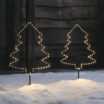 Produktbild von Weihnachtsbeleuchtung Sterne – Set für den Außenbereich – Dekoration für den Garten – Mit Timer-Funktion – 55 cm hoch – Warmweiß