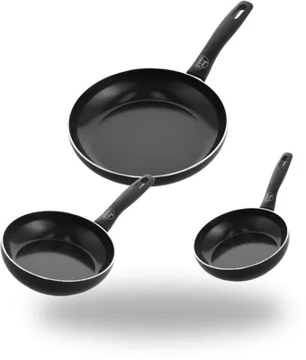 Pfannenset 3-tlg., 20/24/28 cm, Keramik, PFAS-frei, Induktion, ofenfest