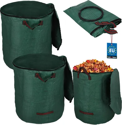 Produktbild von KOTARBAU® 2er Set Gartenabfallsack 272 L Laubsack Gartensack mit Deckel Gartenabfallsäcke faltbar schnittsack mit Tragegriffen Gartensäcke PP-Gewebe