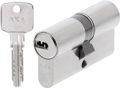 Produktbild von AXA Doppelzylinderschloss – 30/30 mm – Komfortsicherheit – Vernickelter Sicherheitszylinder – inkl. 3 Schlüssel
