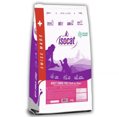 Produktbild von Iso-Cat Premium Katzenfutter Grain Free Pork & Peas 10 Kg