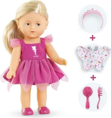 Immagine prodotto di Mini bambola Corolline, fata Rosy, vinile, vestito da fata, ali di farfalla