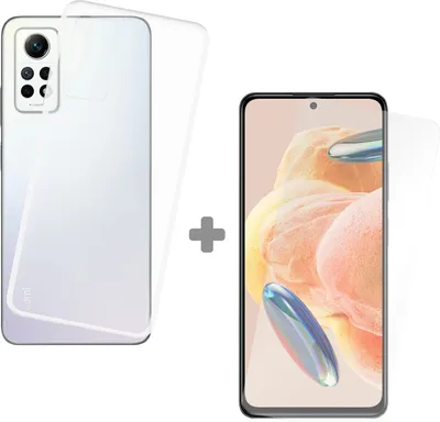 Image de Cazy Coque et Verre Trempé Compatible avec Xiaomi Redmi Note 12 Pro 4G - Contenir 1 Coque Silicone + 1 Protection écran -Transparant