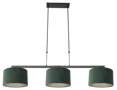 Zdjęcie produktu dla Lampa wisząca - czarny - Stang - metal tkanina - duża lampa nad stół jadalny - E27 - 3463ZW - Steinhauer