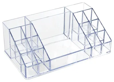 Produktbild von DRW Organizer aus Acryl für Kosmetika in Blauton, 12,5 x 22 x 8 cm