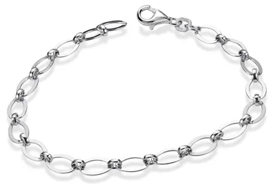 Produktbild von MATERIA Figaro Armband Damen Gliederarmband 18cm - 925 Sterling Silber Armkette 5mm breit rhodiniert SA-102