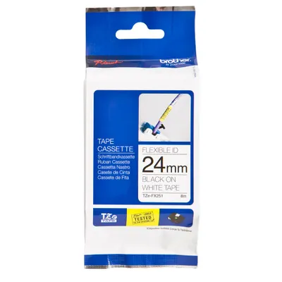 Image de BROTHER TZEFX251 - kazeta TZ šířky 24mm, flexibilní páskou TZE-FX251, bílá/černé písmo
