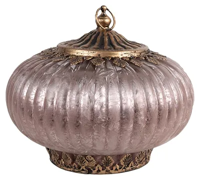 Image de Clayre & Eef Lanterne LED Ø 17x14 cm Verre rose