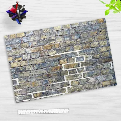 Produktbild von Schreibtischunterlage für Kinder und Erwachsene - Mauerwerk grau - 60 x 40 cm - premium Vinyl - Germany