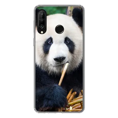 Produktbild von MuchoWow® Handyhülle Schutzhülle Hülle für Huawei P30 Lite Panda - Bambus - Natur Silikon Softcase Handy Hülle - Handyhülle
