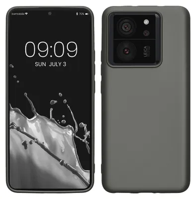 Produktbild von kwmobile Handyhülle für Xiaomi 13T / 13T Pro Hülle - Silikon Case metallisch schimmernd - Schutzhülle Cover - Metallic Grau