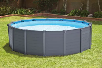 Produktbild von SUPER-SET!!! Intex 26384 Graphite Paneel Frame Pool 478 x 124 cm