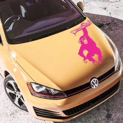 Produktbild von Aufkleber - Autoaufkleber "Schimpanse" 30cm x 18cm pink - Tuning Carystyling Heckscheibe Auto