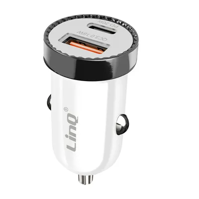 Immagine prodotto di LinQ, caricatore per accendisigari 38W Power Delivery + USB Quick Charge, bianco