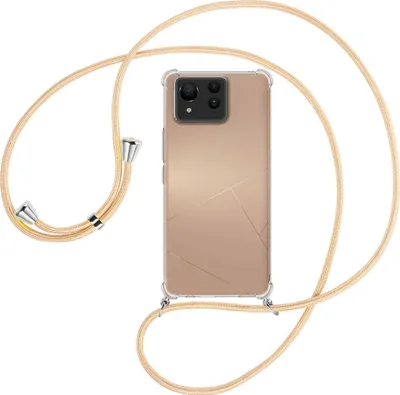Produktbild von Handykette Backcover-Schutzhülle mit Band (Metall silberfarben) für Asus Zenfone 11 Ultra - Goldkordel