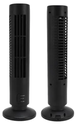 Produktbild von Kühlturmventilator Tischventilator ohne Flügel, 2 Geschwindigkeitsstufen, Leiser Ventilator, USB-Anschluss, für Zuhause Schlafzimmer Büro, schwarz