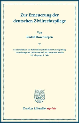 Produktbild von Zur Erneuerung der deutschen Zivilrechtspflege.
